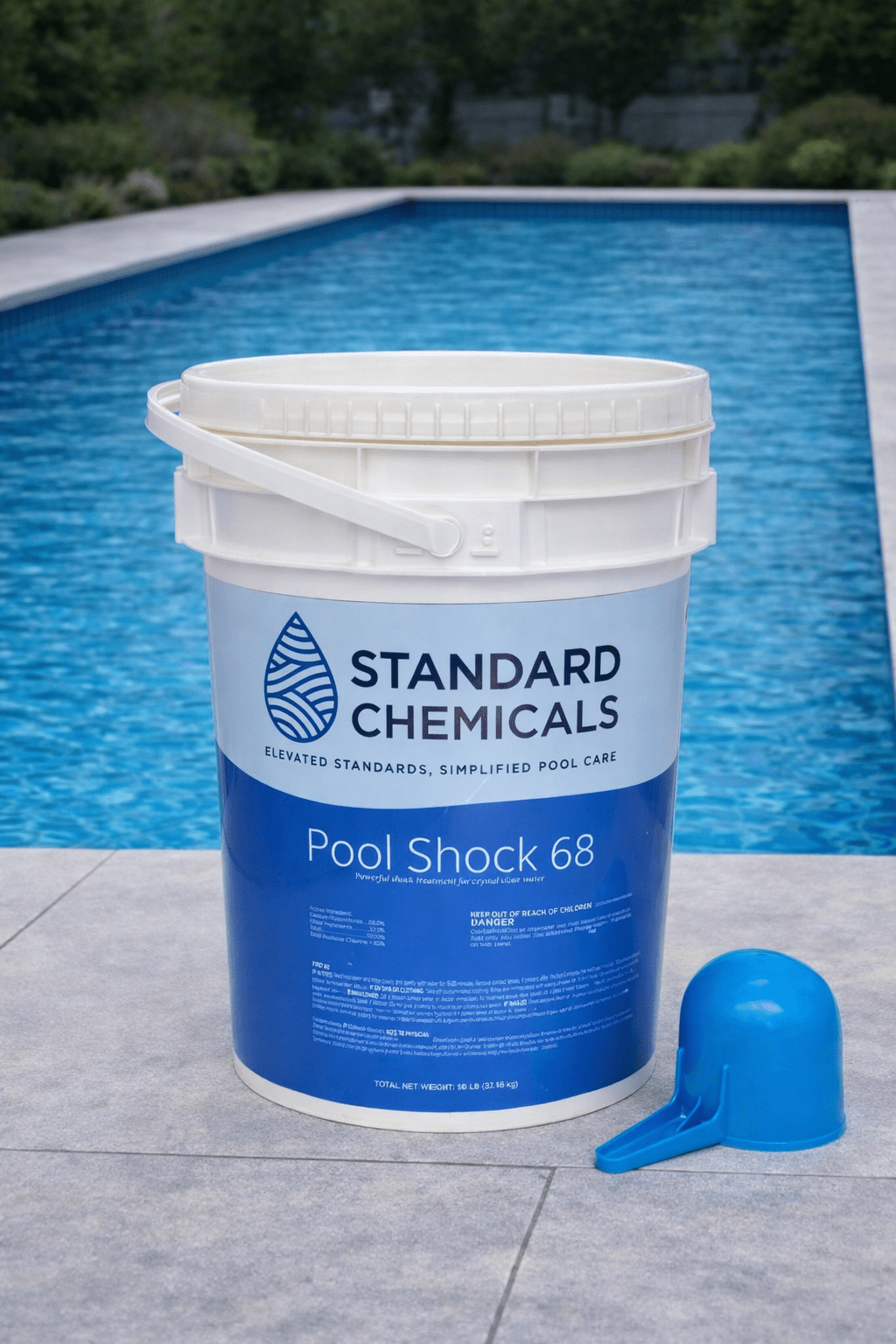 50 LB Bucket of 68% Calcium Hypochlorite Granular Pool Shock - Standard Chemicals